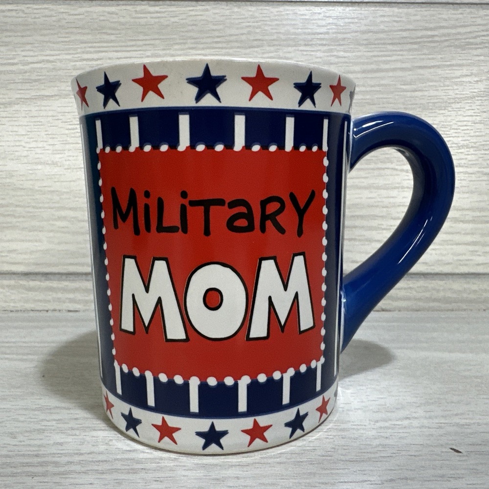 LORRIE VEASEY Our Name is Mud Military Mom Ceramic Mug Obey My Order 4.25 x 3.5"